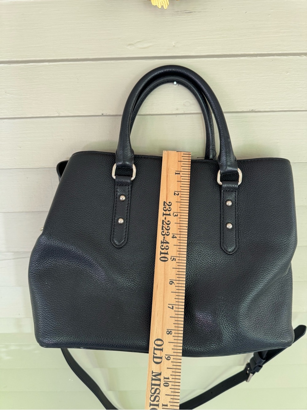 kate spade Black Pebbled Leather Tote with Gold Logo - Picture 9 of 9